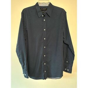 Nick Graham men’s modern fit navy blue dress shirt-size large  #1-0160